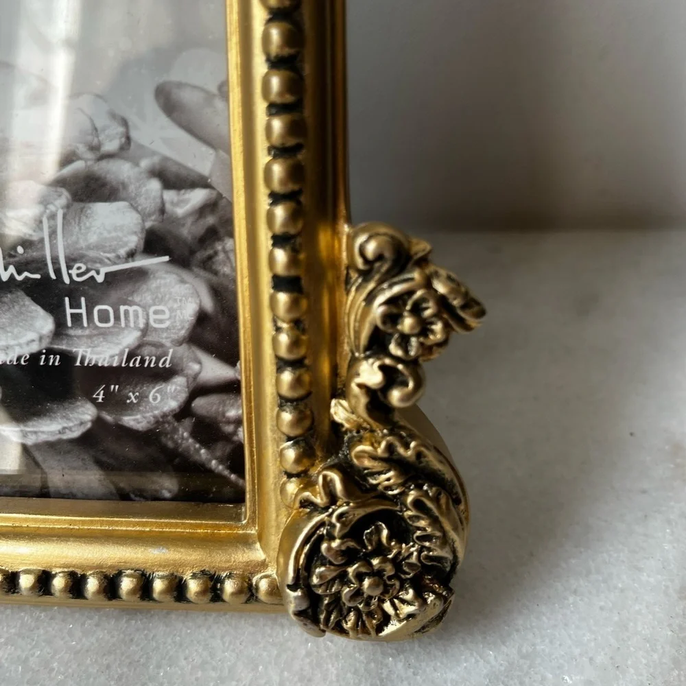 Nicole Miller Home Gold Ornate Picture Frame for 4”x6” photo